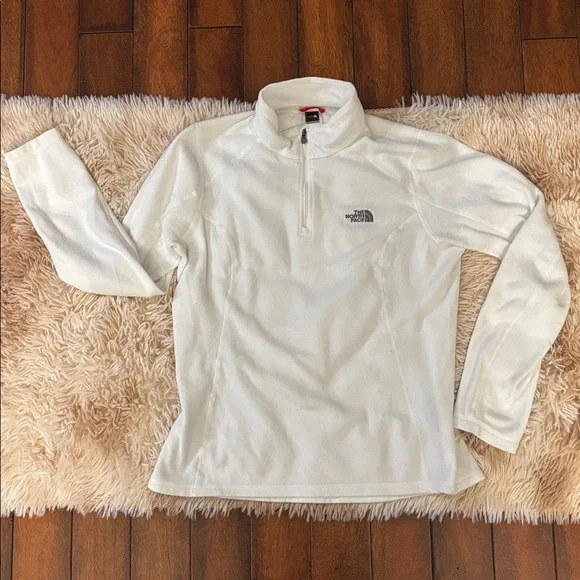 HP🌈 The North Face 1/4 Zip Fleece Pullover White Medium - Picture 6 of 6